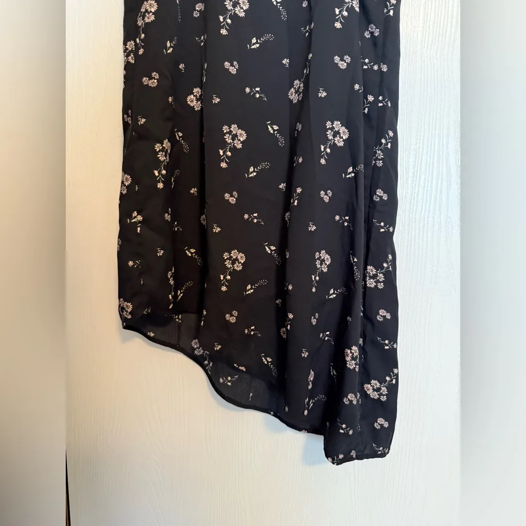 Kaari Blue Women's XS Black Floral Asymmetric Slip Dress Party/Cocktail - Image 6
