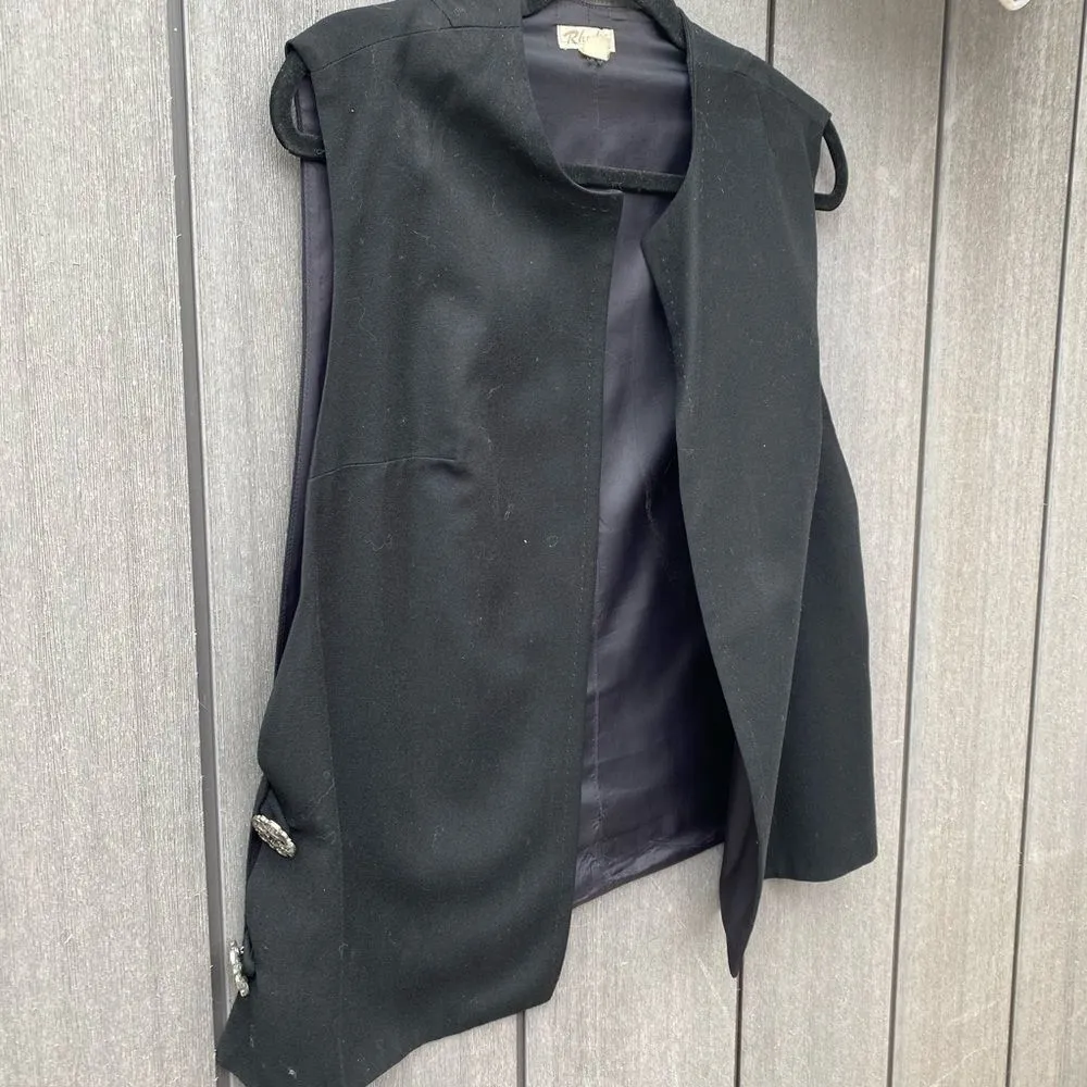 Vintage Rhodes of California Vest‎ Black Size M - Image 3