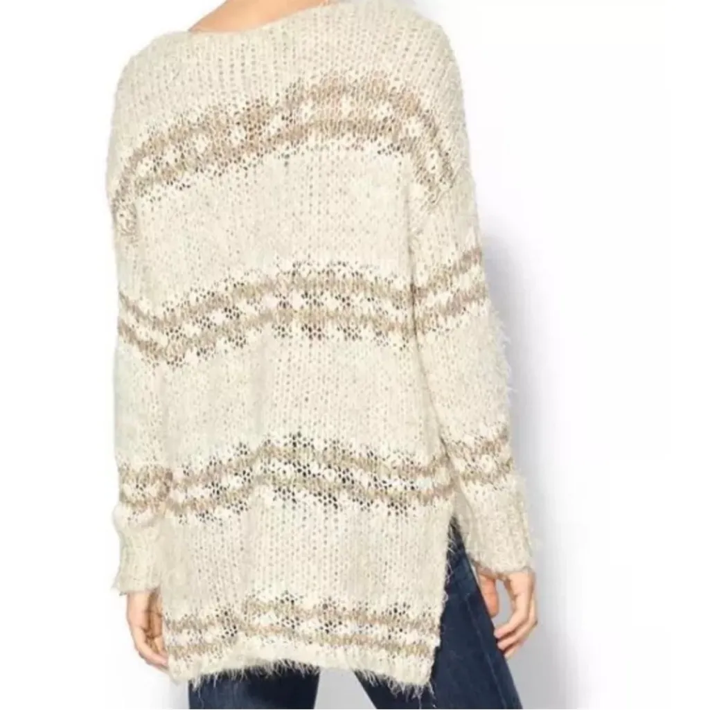 Free People Linus Stripe Pullover Sweater in a natural/cream - Image 8