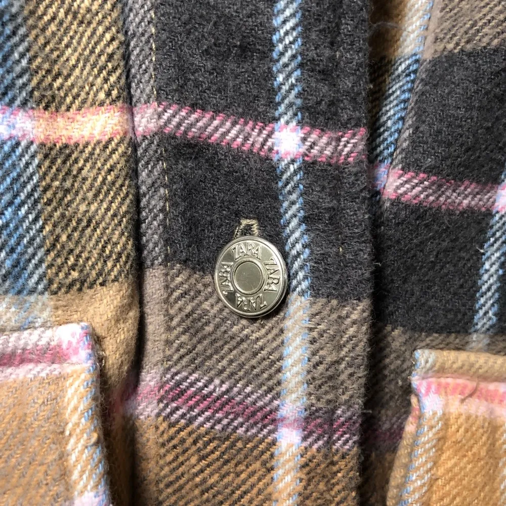 Zara Oversized Plaid Flannel Shacket Size L - Image 6