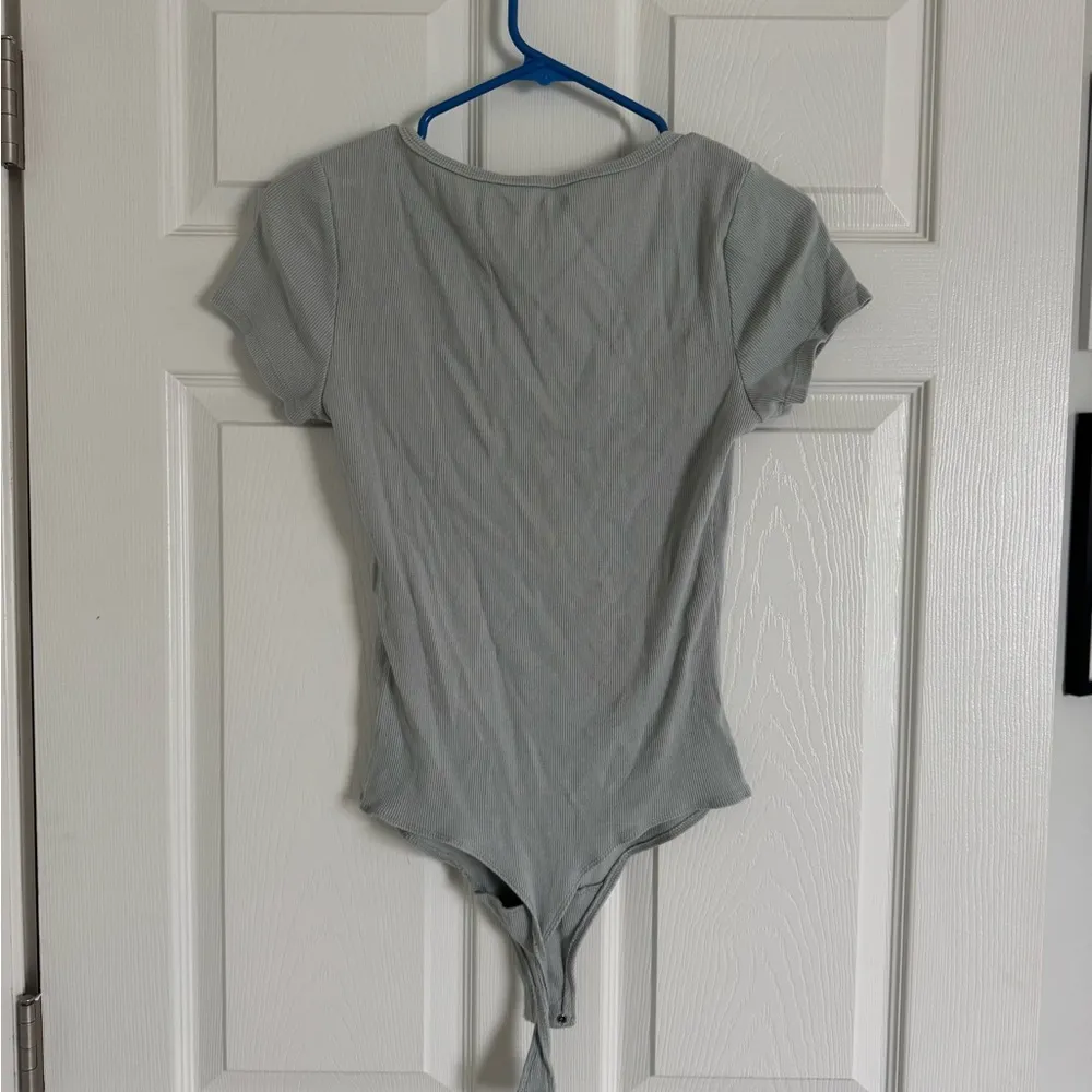 Abercrombie Green Ribbed Henley Bodysuit - Image 2