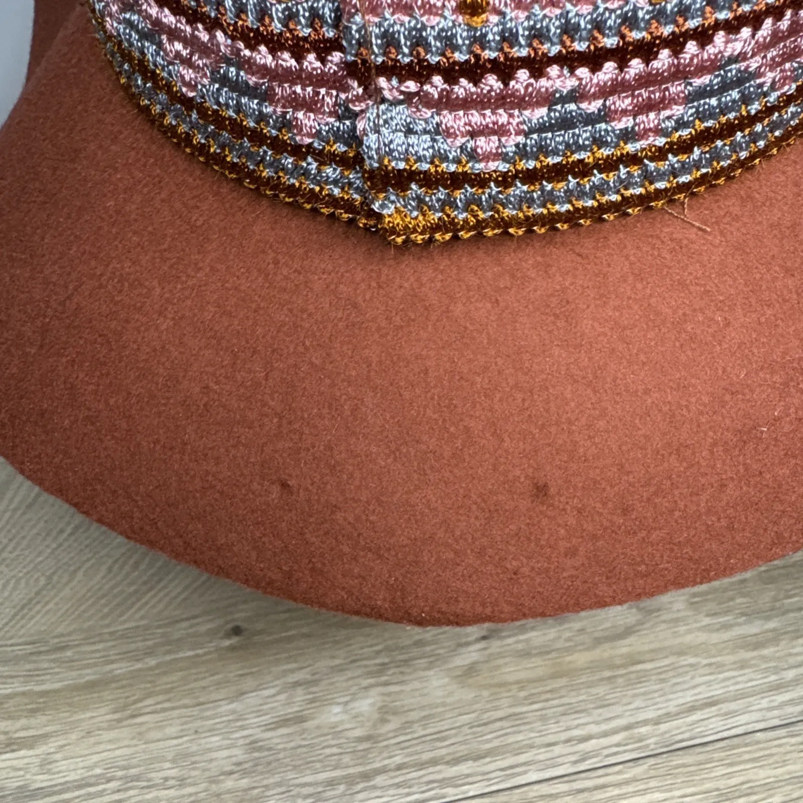 The Hats Company By Filippo Catarzi Fedora Hat Orange Made In Italy 100% Wool - Image 5