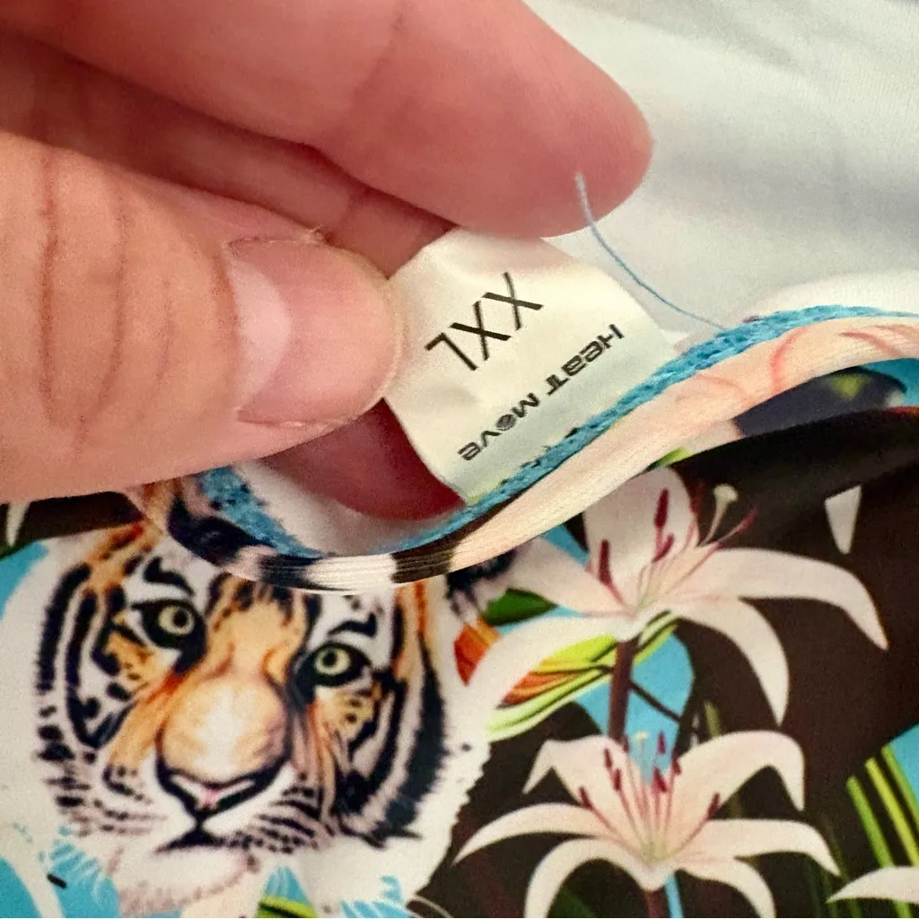 Bikini Bottoms Tiger High Waisted Ruched* Size XXL - Image 5