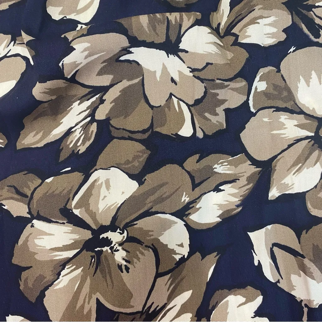 Jones New York fall floral maxi pleated skirt vintage Y2K navy brown 14 - Image 5