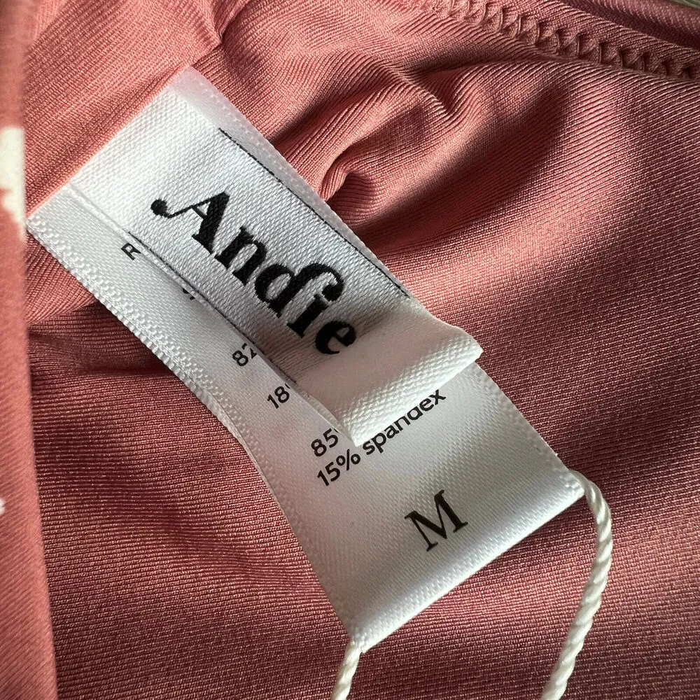 Andie Swim Tahiti Bikini Top Medium Ditsy Floral Rose Red Cottage - Image 3