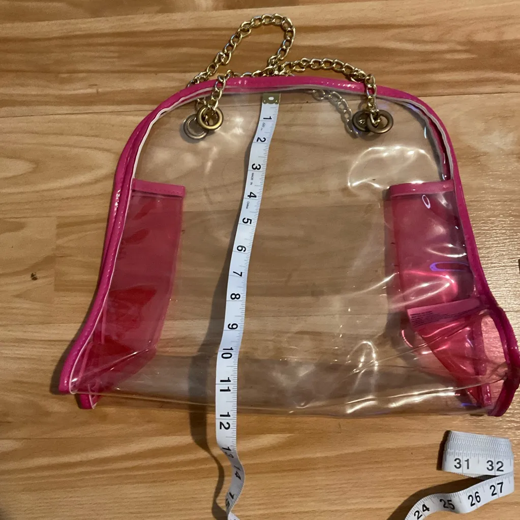 Clear stadium concert pink transparent adjustable chain‎ purse - Image 2