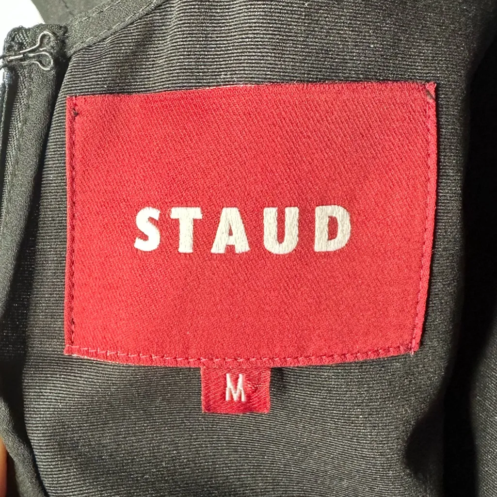 Staud Ilana Crystal Embellished Mini Dress Black Size Medium - Image 7