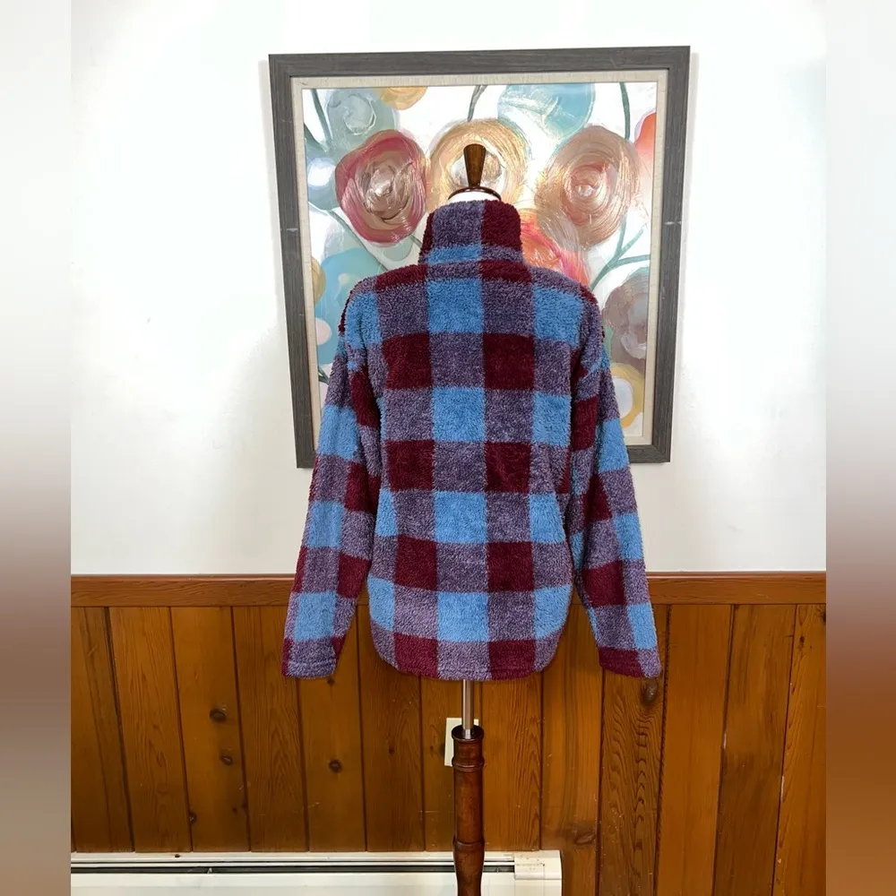 Adorable Eddie Bauer Checked Deep Pile Fleece Pullover! - Image 5