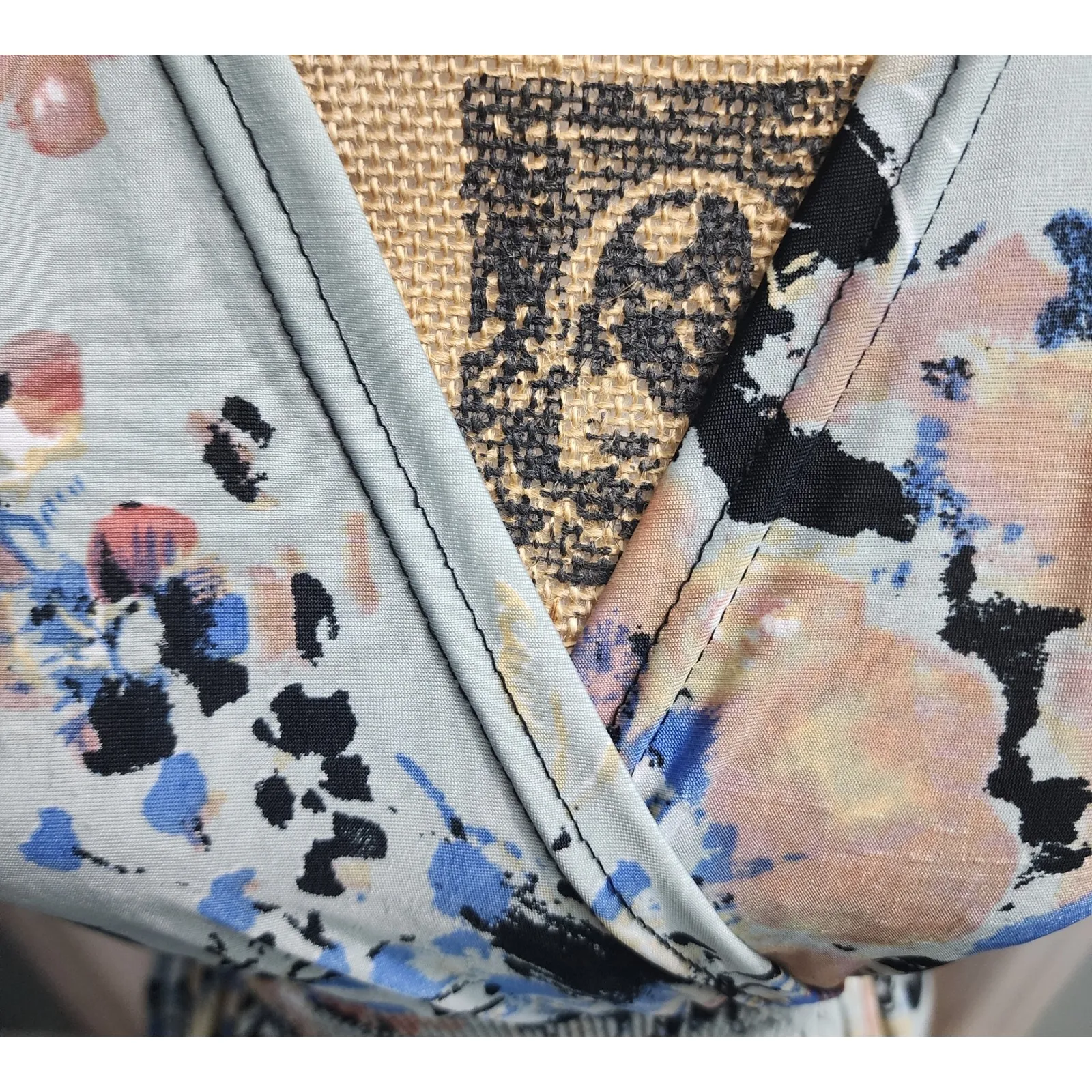 Lilidy Floral Surplice Sundress Blue Peach Watercolor Sleeveless Dress‎ S/M Size M - Image 3