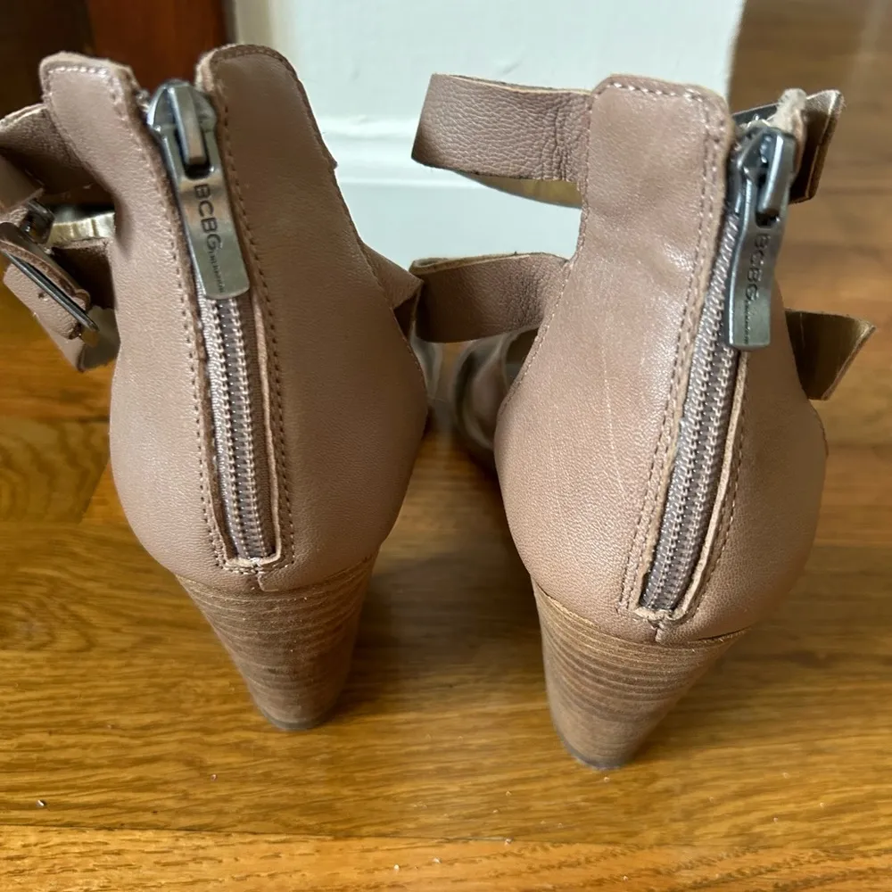 BCBGeneration Brown Block Heel Sandals with Ankle Strap - Image 5