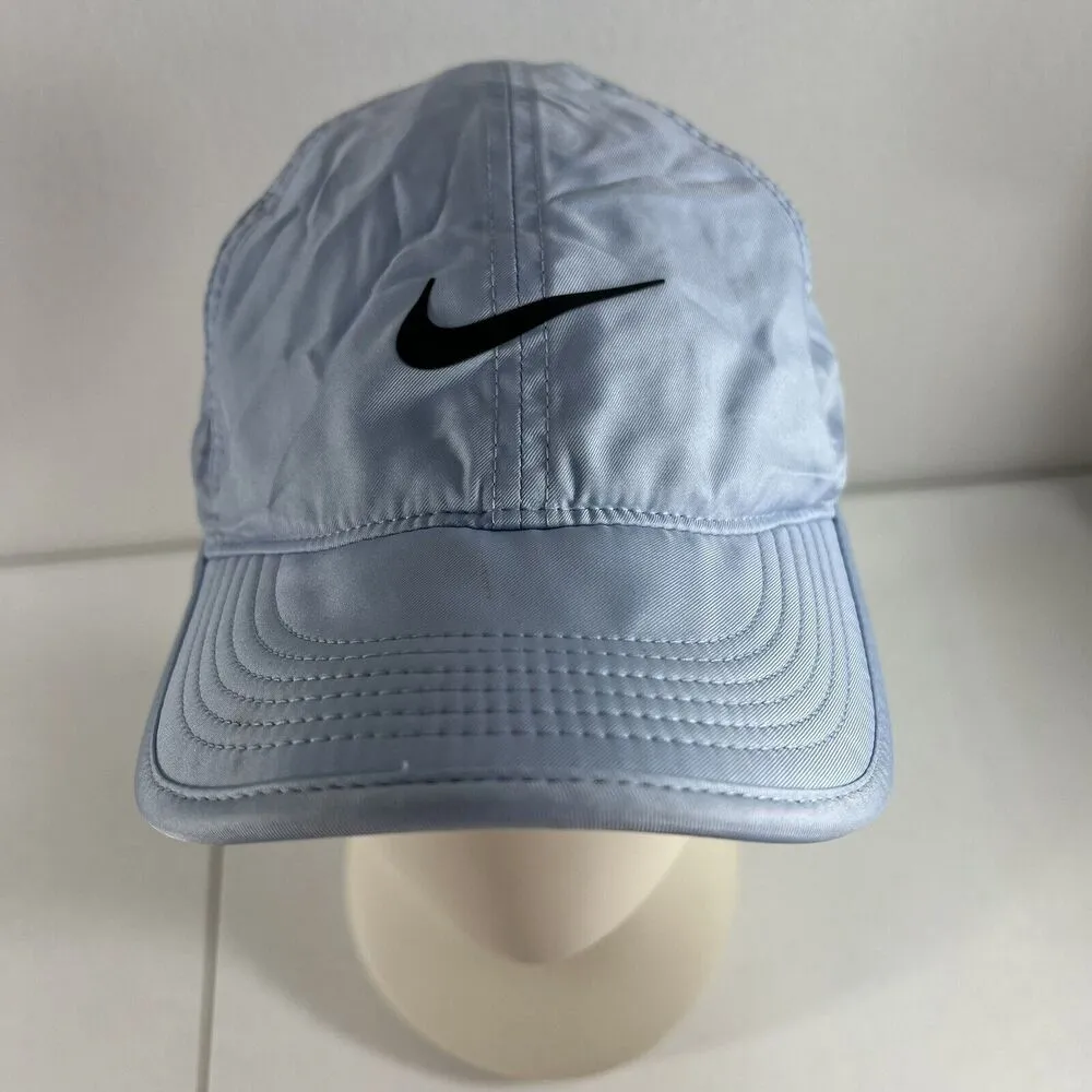 Nike Drifit Featherlight Hat Cap Strap Back Blue Swoosh Logo Performance Women’s - Image 3
