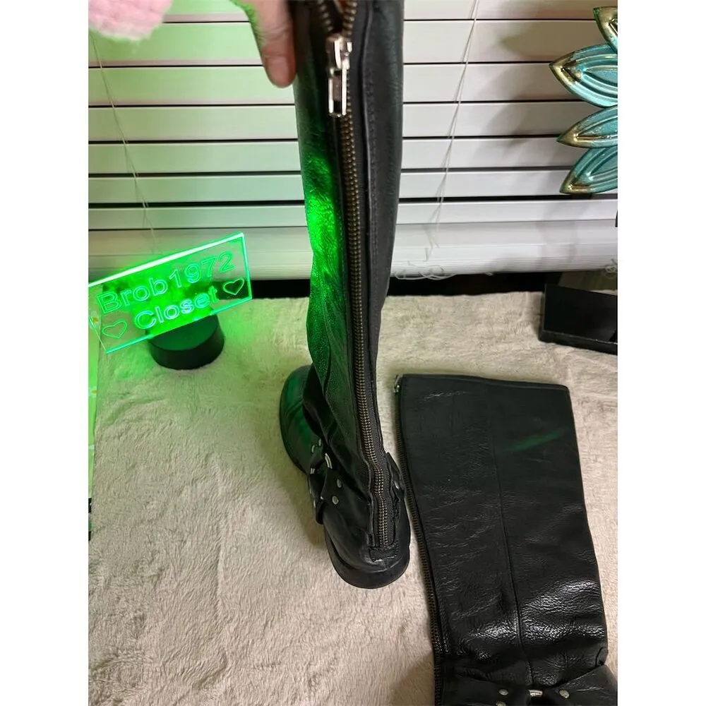 Frye Women's Phillip Harness Tall Riding Boots Black Size 8 B - Image 7