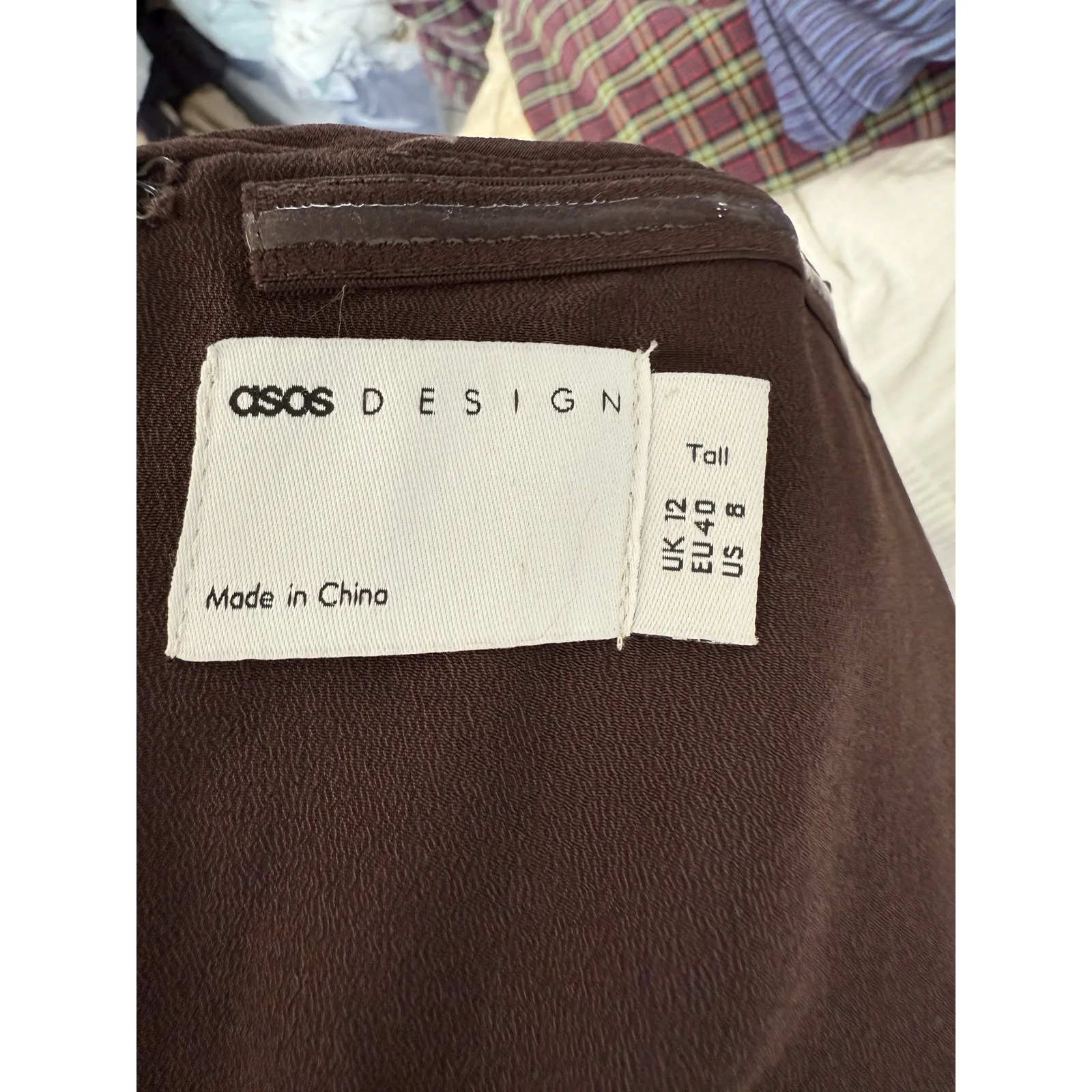 ASOS Design Tall Women's mesh corset detail maxi dress Brown Size 8‎ - Image 5