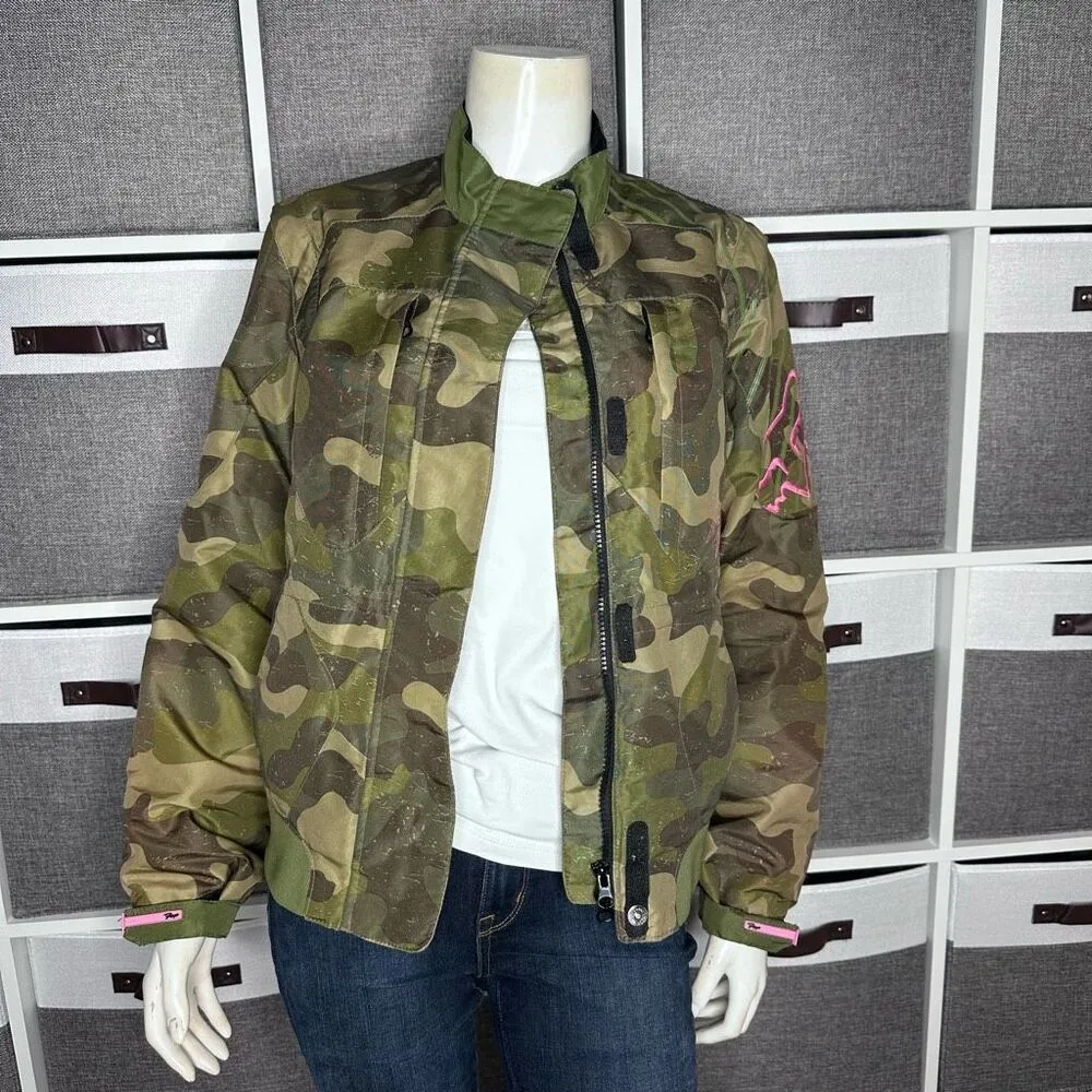 Fox Dakota Green Camo/ Pink Racing Jacket Size Small - Image 16