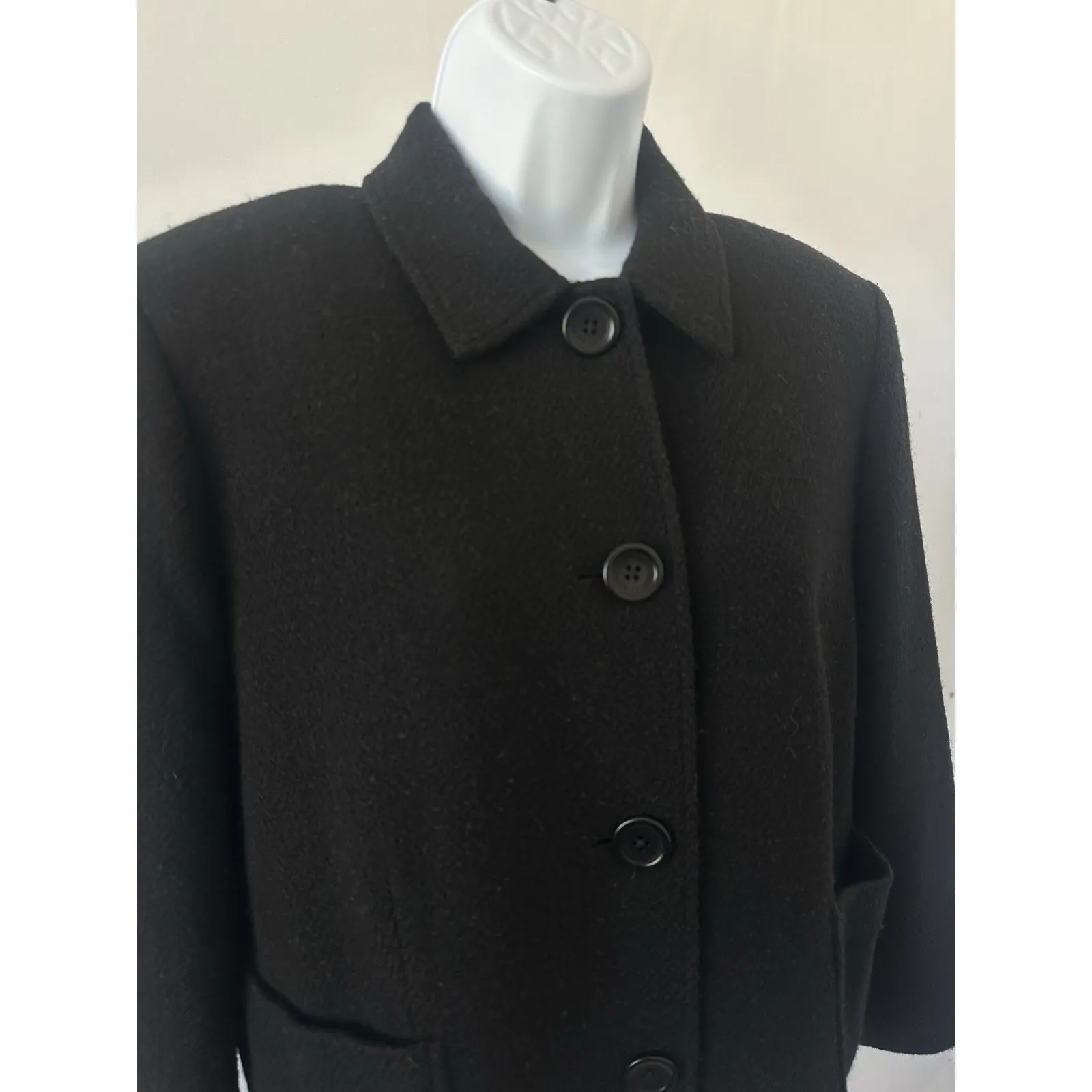 Women's Black Lauren Ralph Lauren Short Wool Blend Blazer, Sz 8 ? (b26) - Image 2