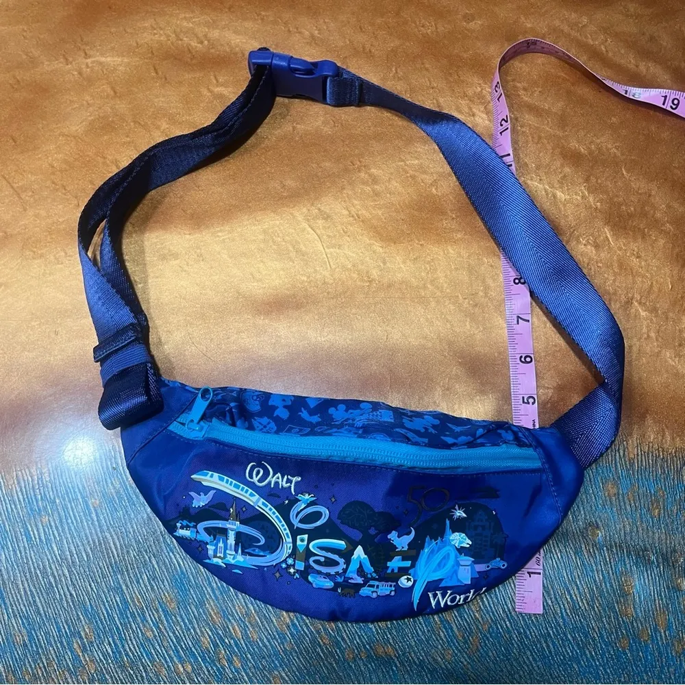 Disney World 50th Anniversary Blue Graphci Waist Bag Fanny pack adjustable - Image 10