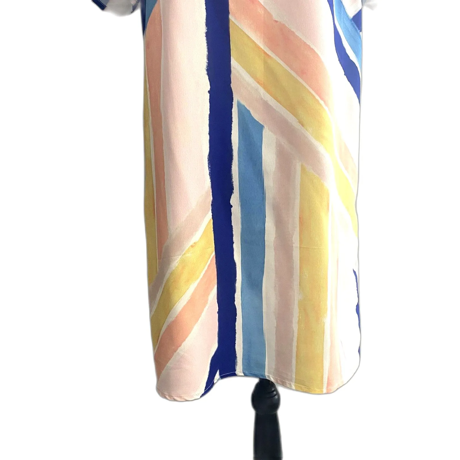 Minkpink Mara Tee Shirt Dress Multicolor‎ Pastel Stripe Mini Size Small - Image 4
