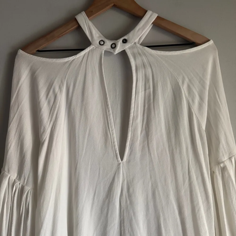 Free People Drift Away Ivory Cold Shoulder Tunic Dress Oversized Size Small - Image 11