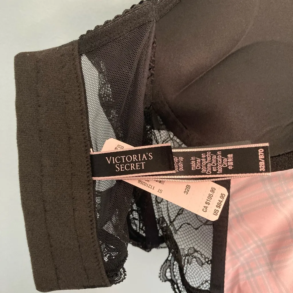 Victoria’s Secret Bombshell Corset Top 32B Sparkle Strap Red and Black P… - Image 7