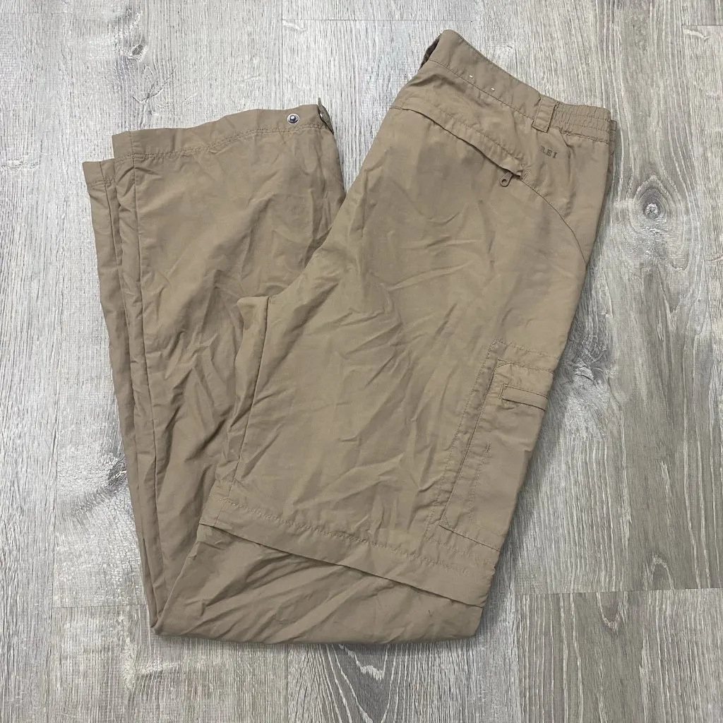 REI Convertible Cargo Hiking Pants Women's Size 12T Khaki Shorts Pocket UPF 50 - Image 4