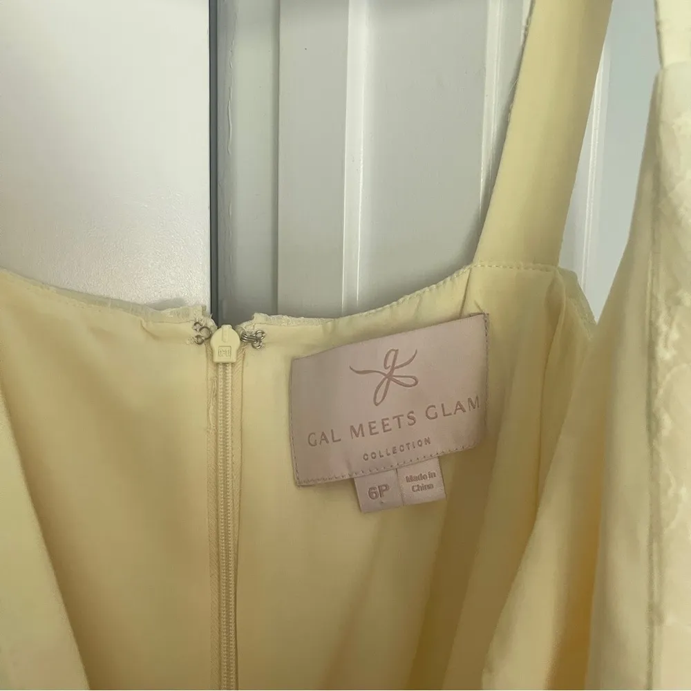 Gal Meets Glam Helena Ruffle Yellow Floral Wrap Dress - Image 4