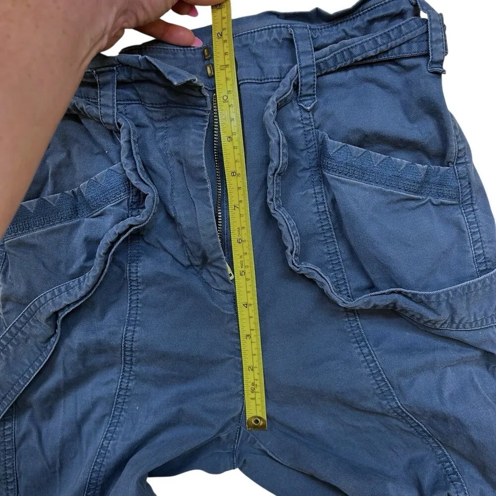 Anthropologie Pants Women’s O Teal Ellie Embroidered Belted Barrel Leg Utility - Image 10