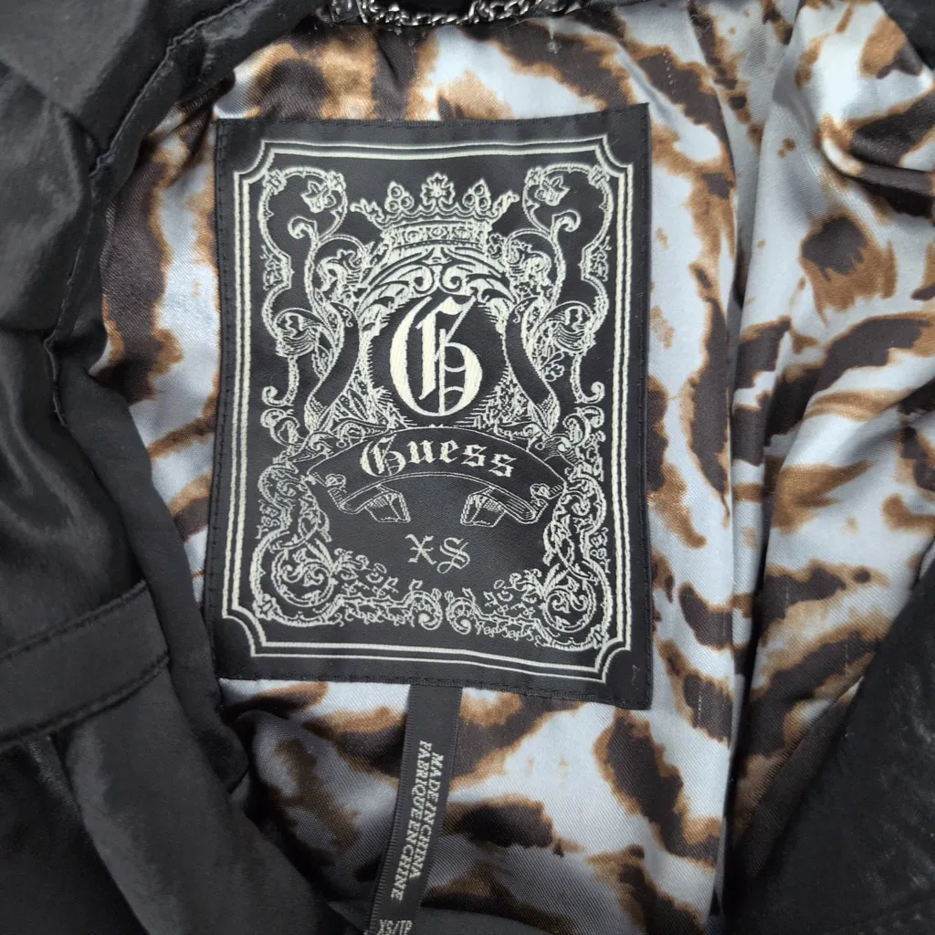 Ladies' Guess Black Satin Trench Coat XS - Image 2