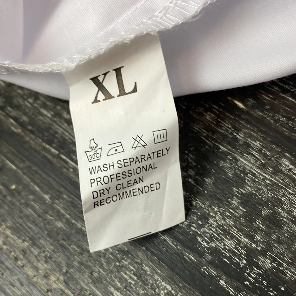 100% Cotton Long Sleeve Button Front Open Skirt Midi Prairie Shirt Dress XL White - Image 6