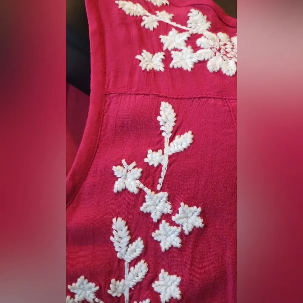 Charming Charlie Women's Sleeveless Embroidered Boho Peasant Dress Sz Large - Image 6