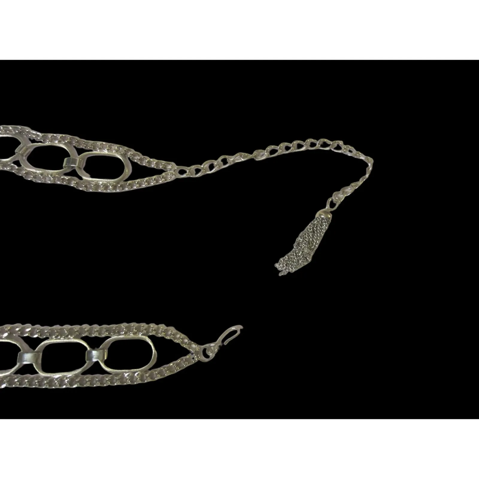 Unbranded Chain Link Metal Belt Y2K Glam Silver 38” - Image 6