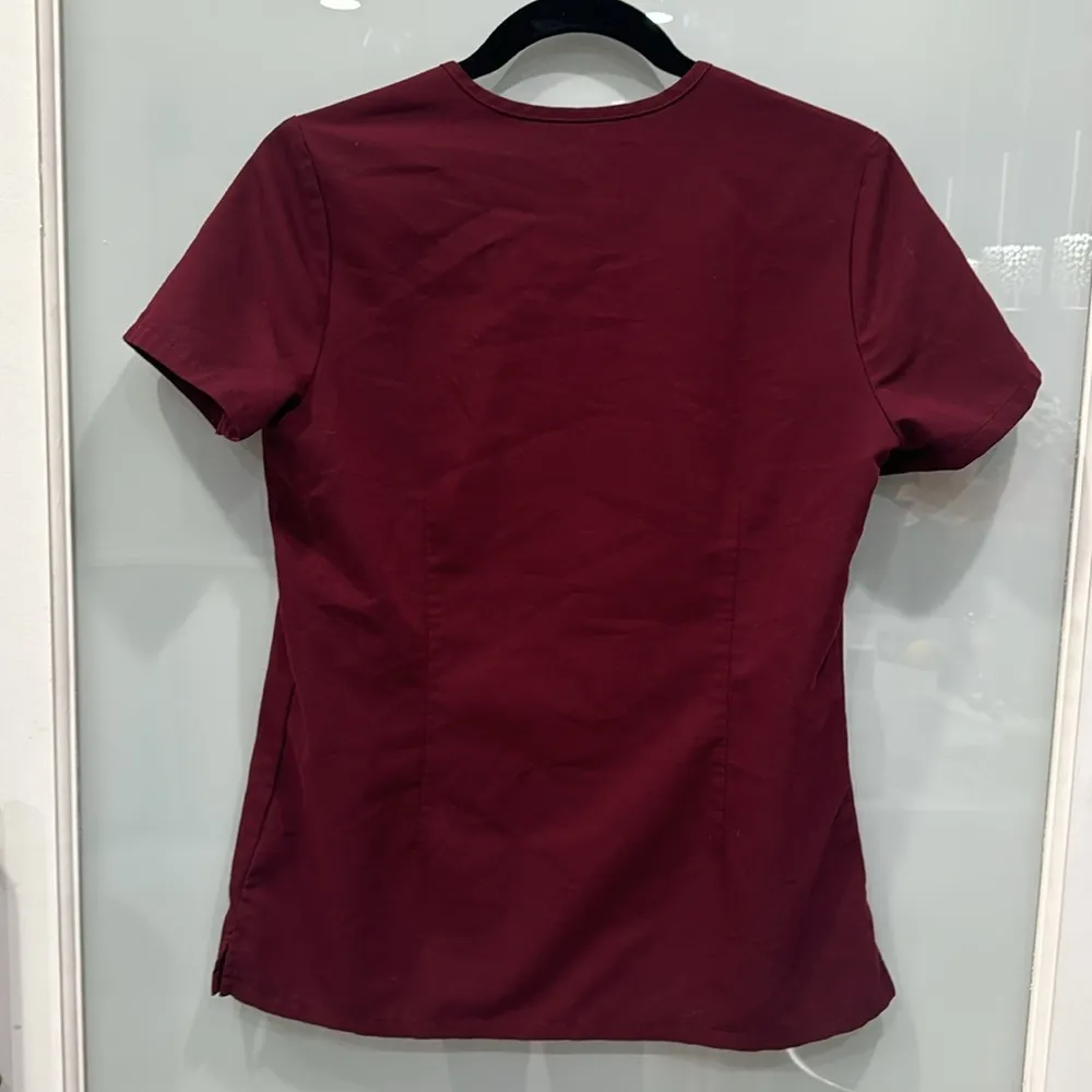 Figs Women's Slim Catarina Red Short Sleeve Scrub Technical Top Shirt Sz XS - Image 5
