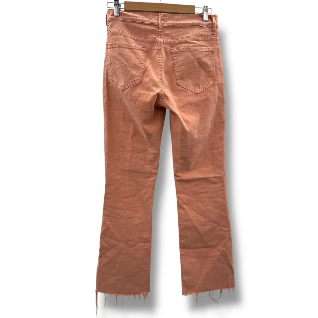 Mother The Insider Ankle Fray Raw Hem Jeans in‎ Chalk It Up Terracotta Sz 28 Orange - Image 5