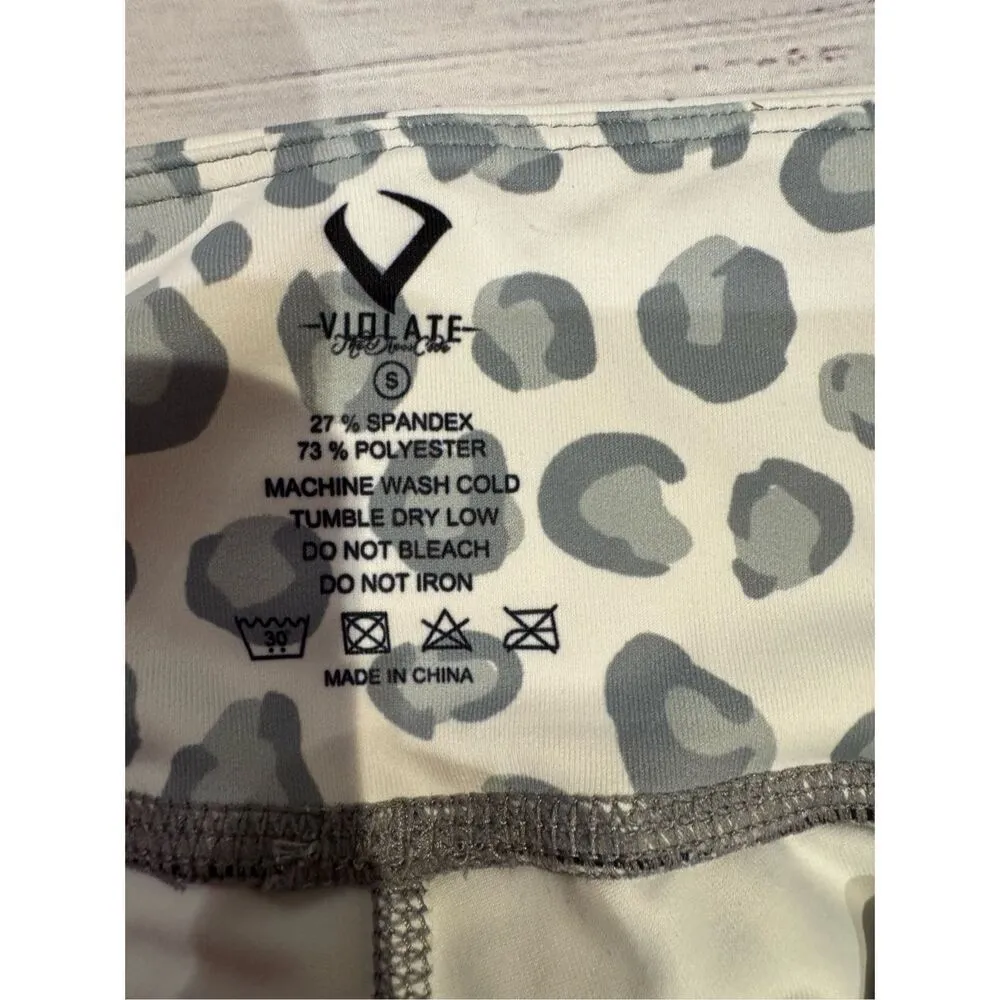Violate the Dress Code White Leopard Leggings in White/Gray Size Small - Image 5