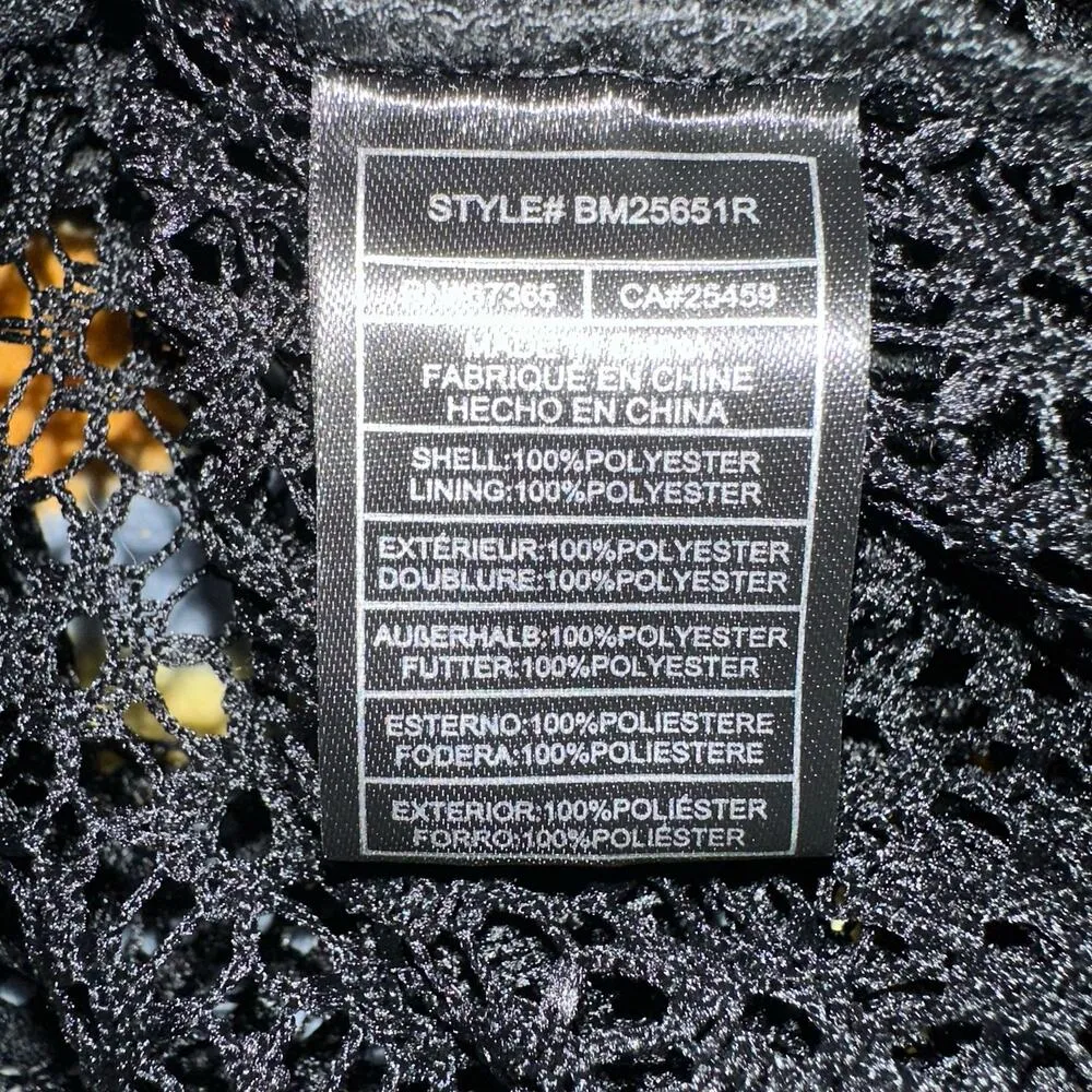 Steve Madden Keyhole Flutter Ruffles Sleeveless Top Size Medium Black - Image 5