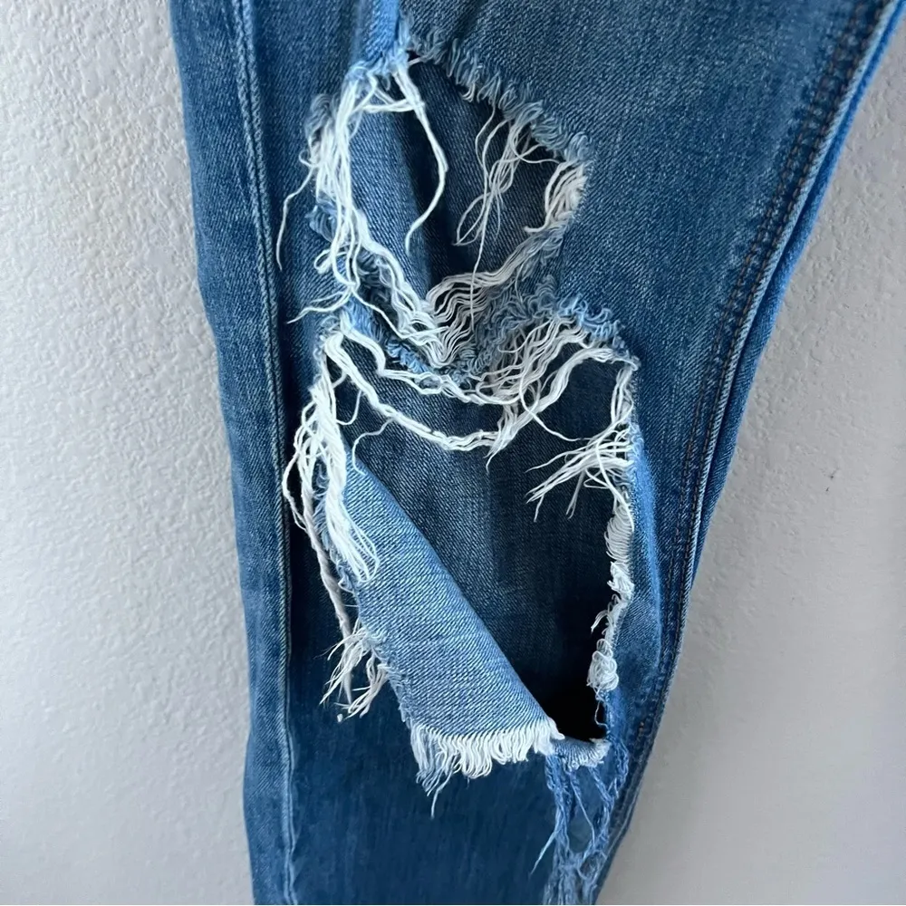 American Eagle Hi-Rise Tom Girl Super Distressed Extra Long 6 XLong - Image 7