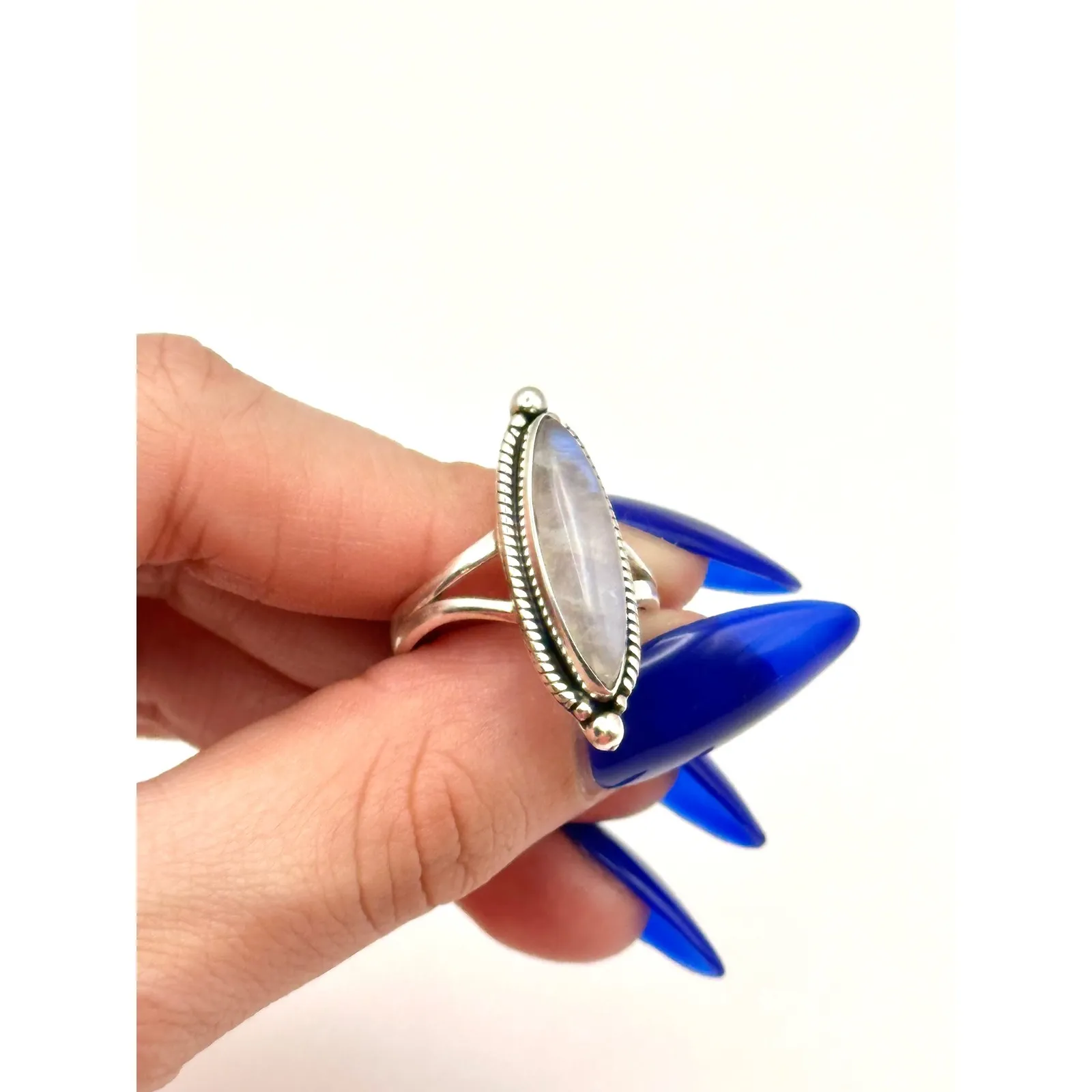 Moonstone Sterling Silver Statement Ring Size 9.25 - Image 5
