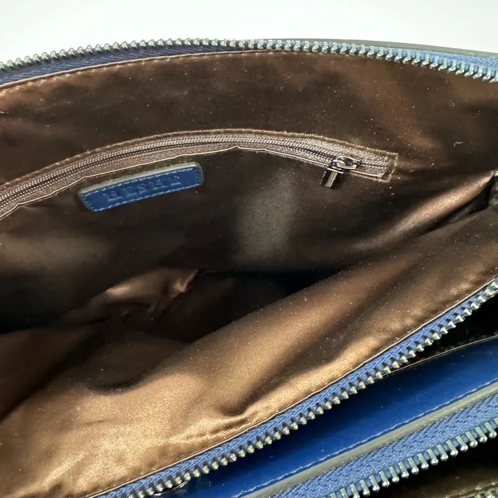 Heshe Blue Genuine Leather Handbag - Image 5