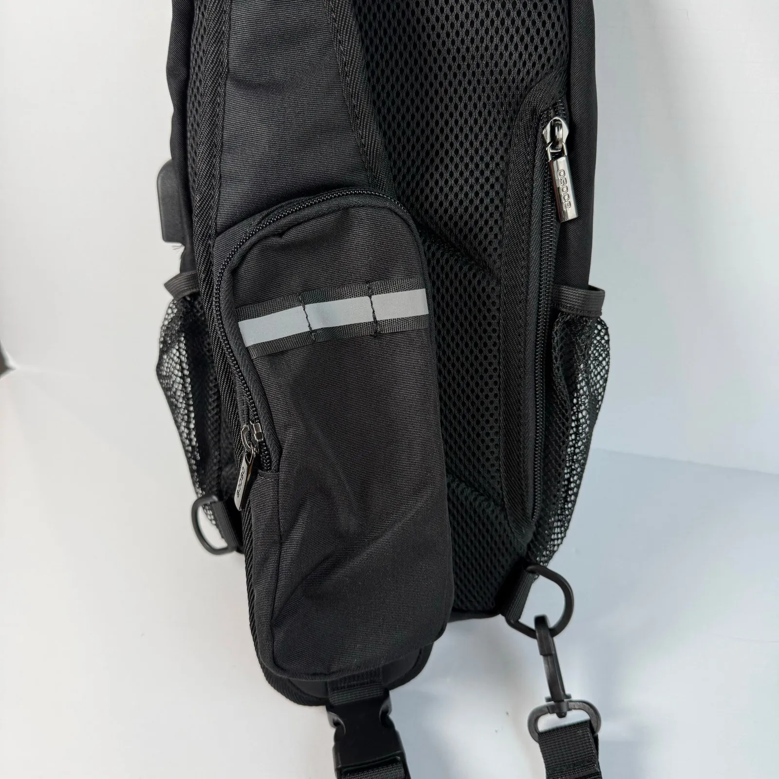 Black Crossbody Sling Backpack USB Charging Travel Daypack - Image 4