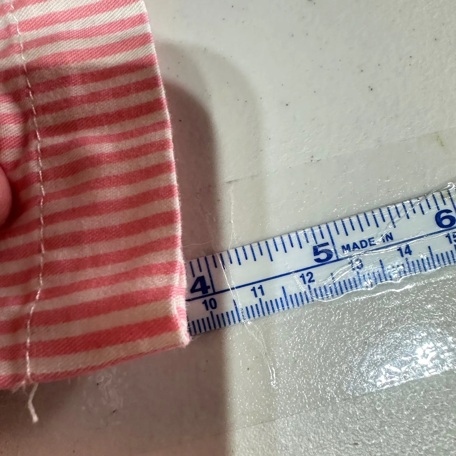 LOFT Pink White Stripe Cotton Chino Shorts Women's Size 4 Casual Beach Coastal - Image 10