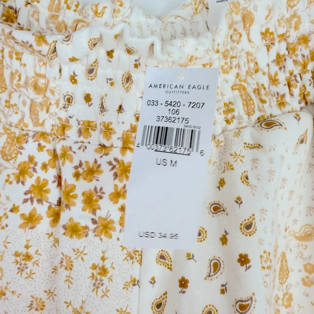 NWT  Super High Rise Paisley Patchwork Shortie Sweatshorts Medium - Image 6