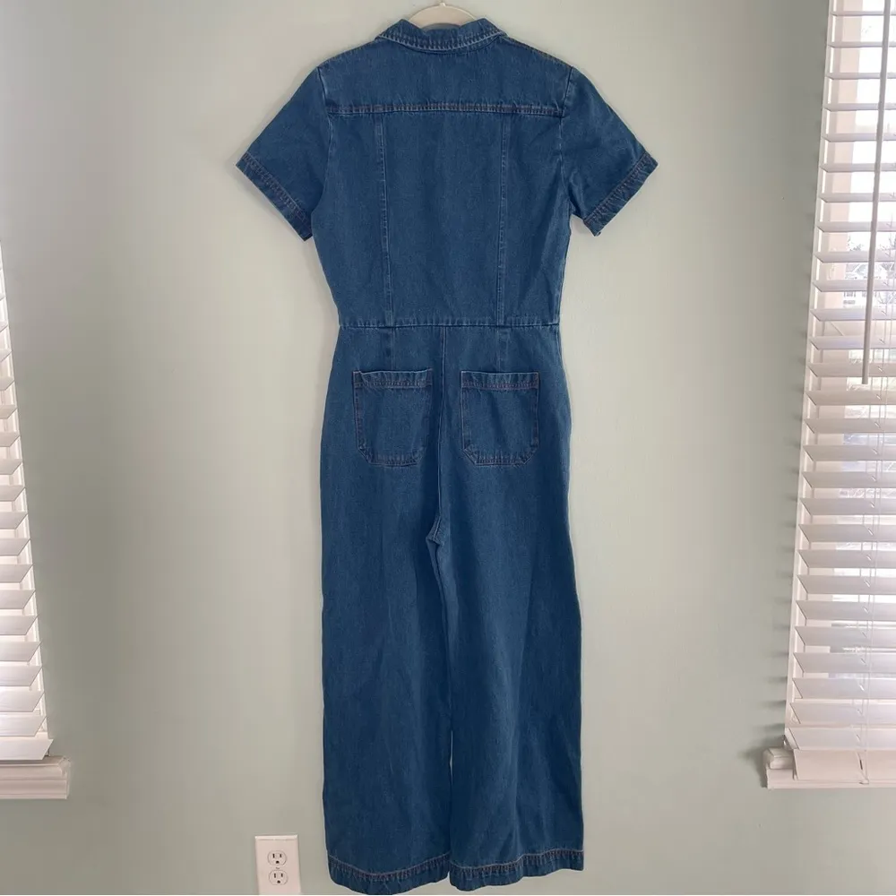 Anthropologie Porridge Maggie Relaxed Denim Jumpsuit NWT Small - Image 10