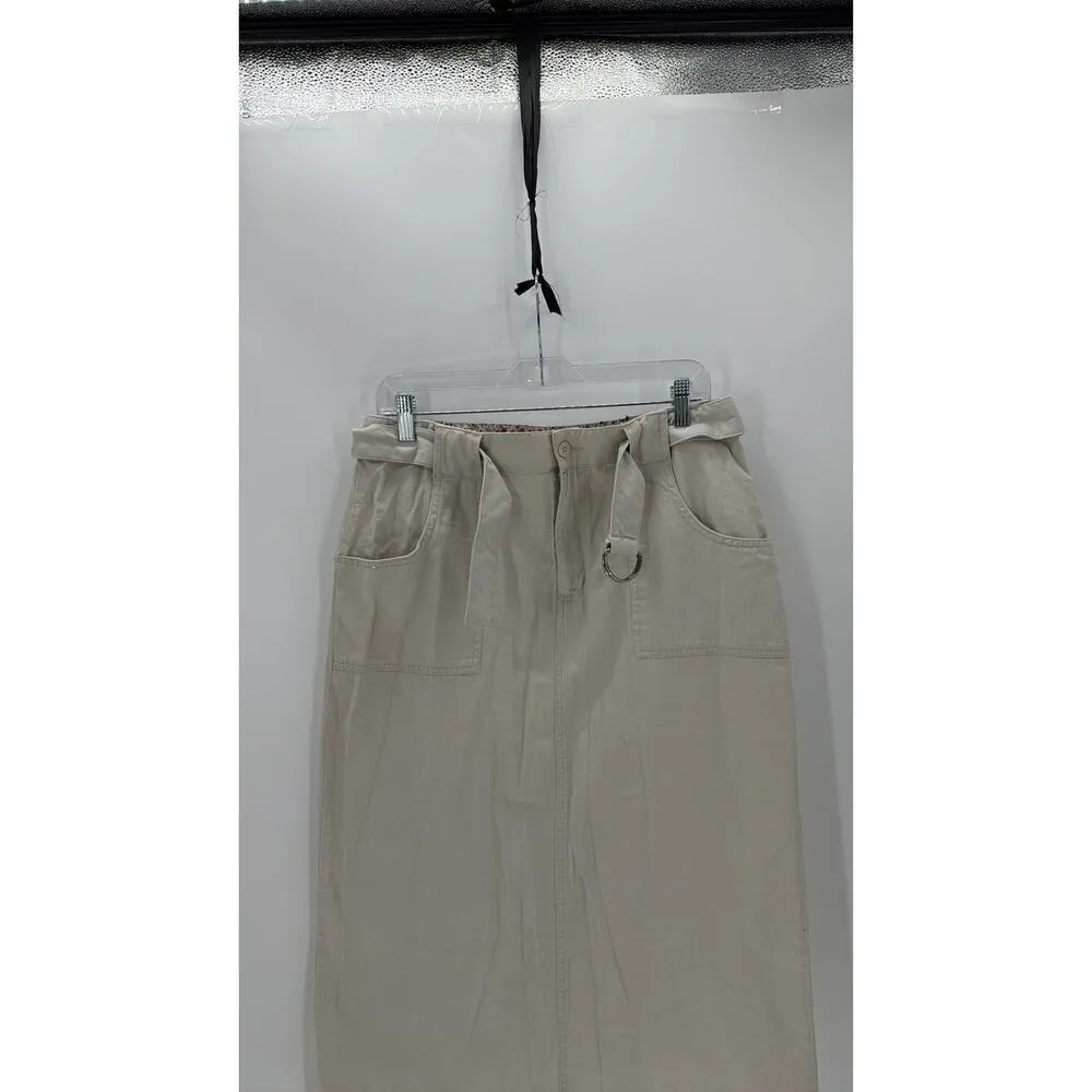 North Crest 90s midi off white belted skirt size 14 festival casual summer - Image 4