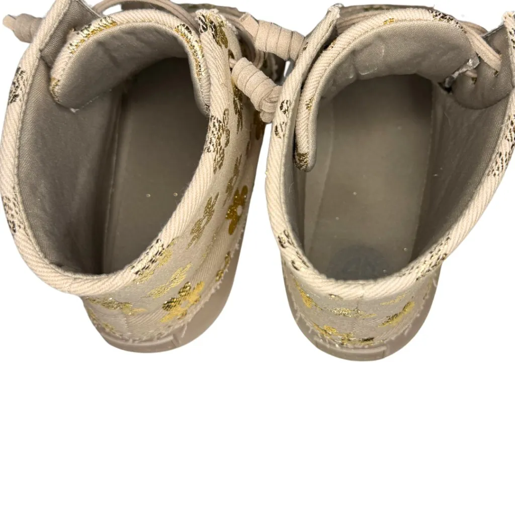 Simply Southern Gold + Tan Floral Duck Boots Women's Size 11 - Image 6