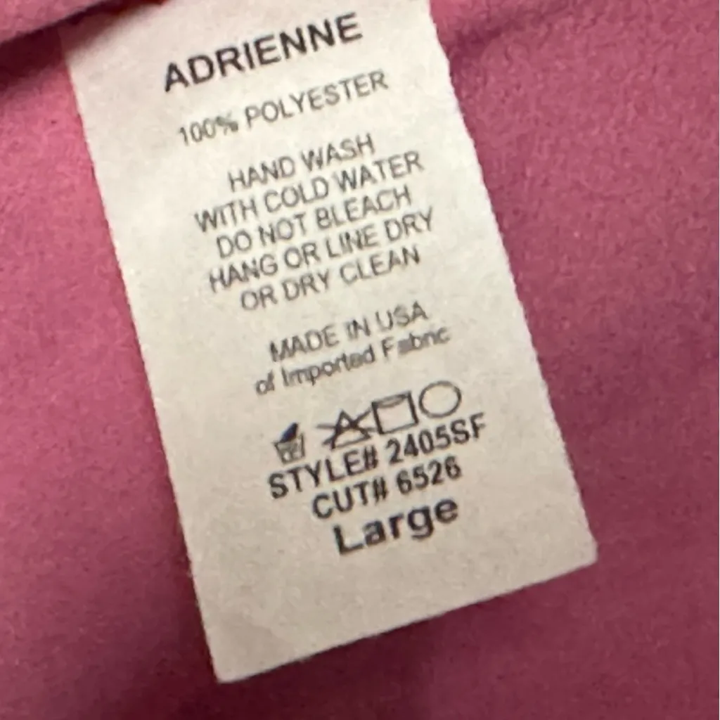 ADRIENNE Fuchsia Two Tone V neckline Racerback Shimmery Loose Fit Blouse Size L - Image 6