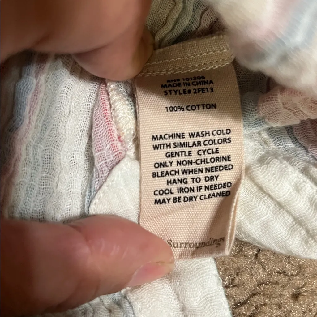 Soft Surroundings Senna Stripe Button Up Gauze Tunic Shirt Multicolor Large - Image 8