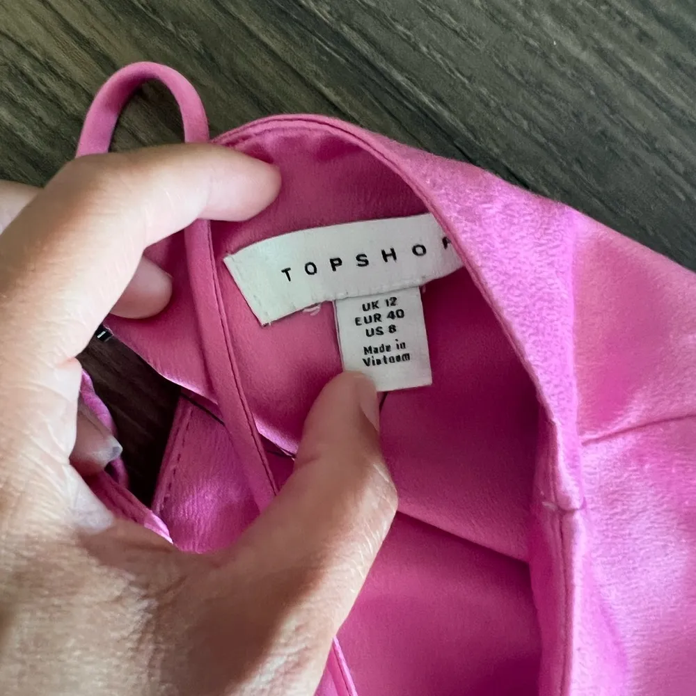 Topshop pink satin strappy back mini dress - Image 4