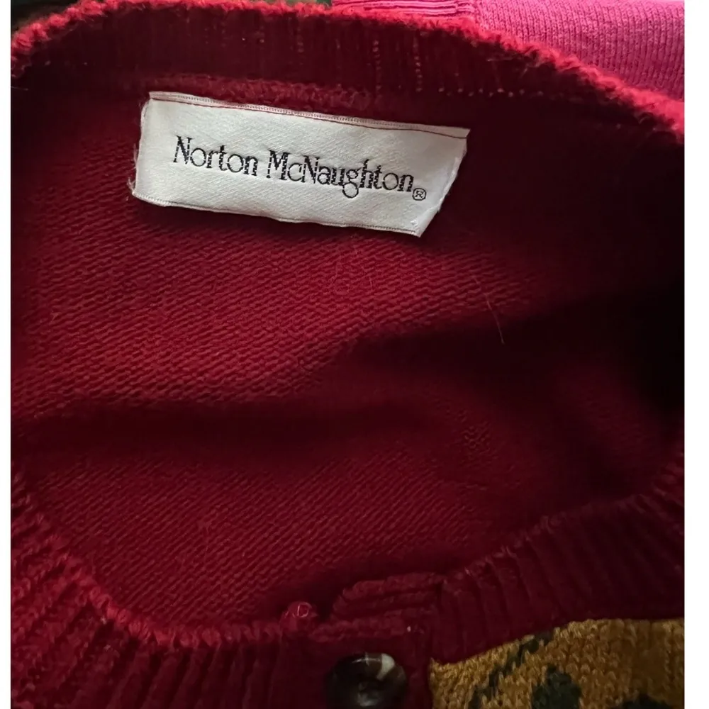 Vintage Norton McNaughton elaborate bold color Sweater Cardigan. Sz.L. - Image 7
