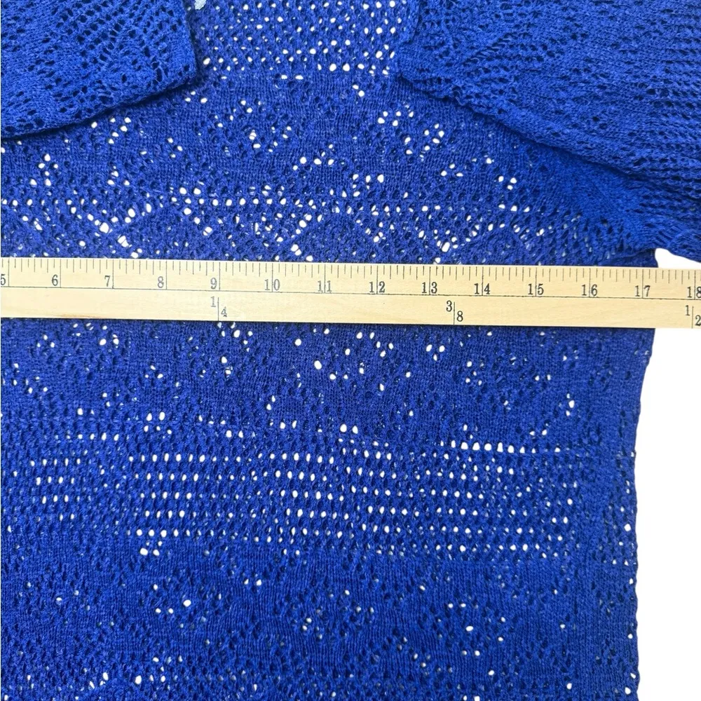 Chicos Blue Coverup Tunic Embroidered Boho Hippie Fringe Festival Size 0 (XS) - Image 8