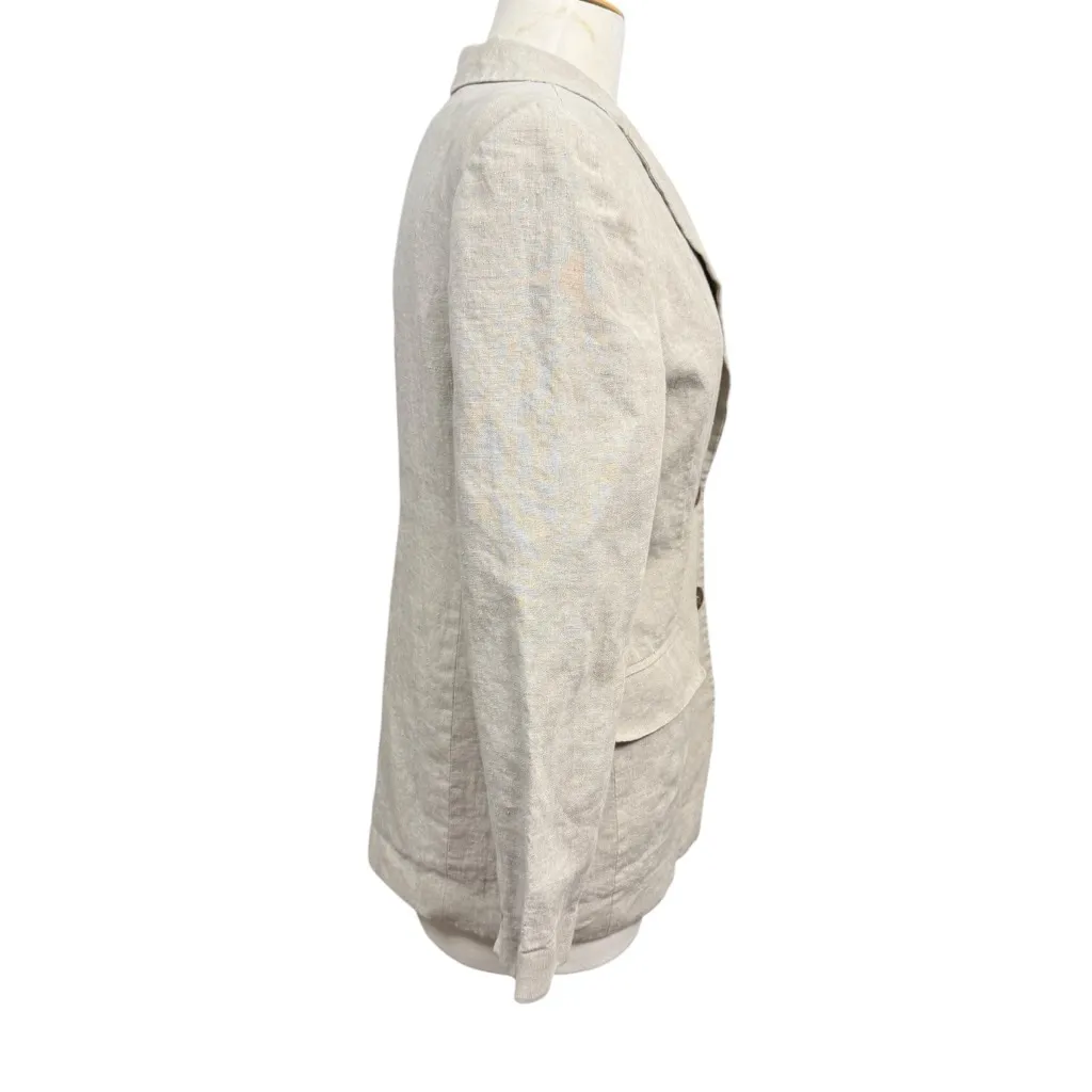 Valerie Stevens Beige Linen Blazer Size 6 - Image 4