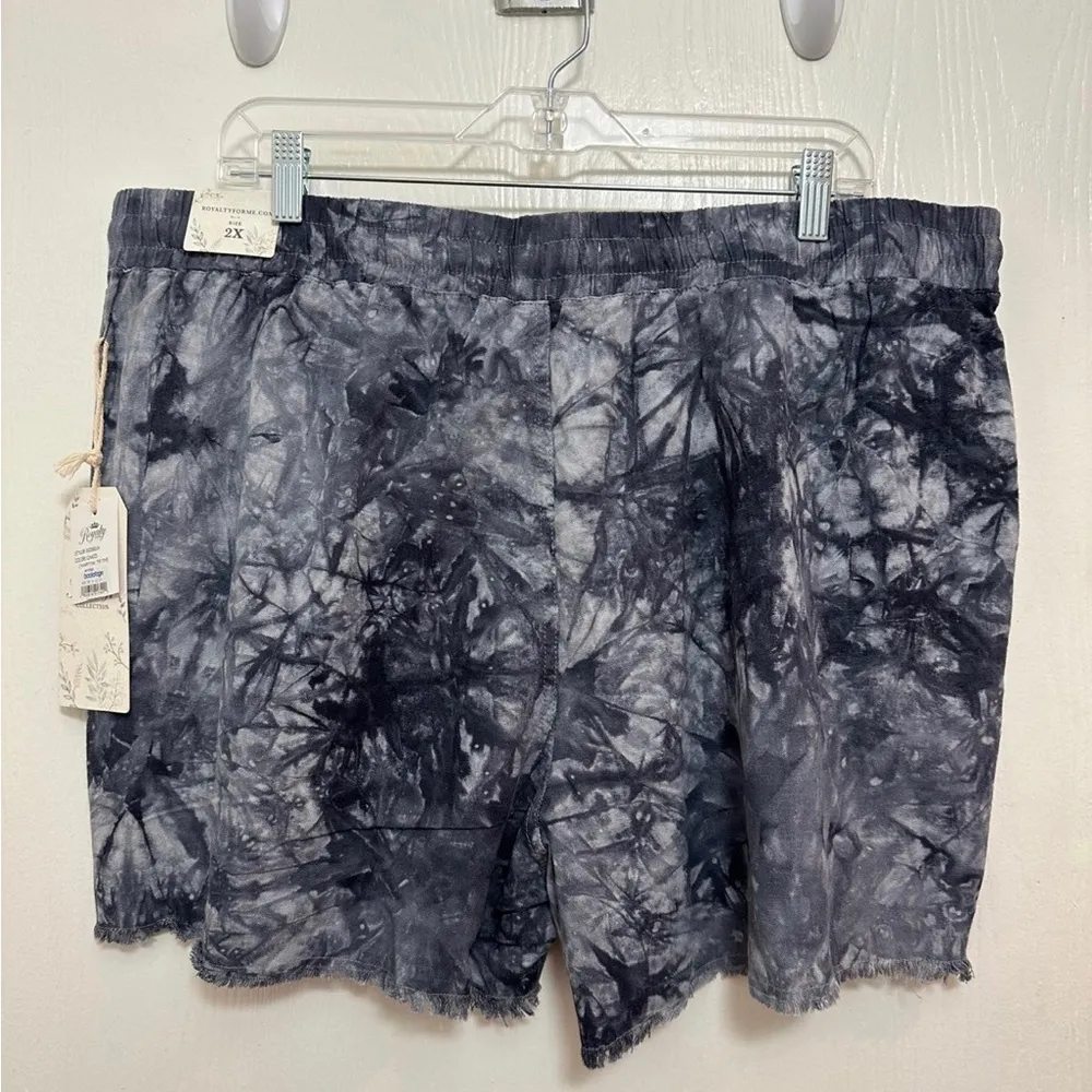 NWT Royalty For Me Women Linen Shorts Plus Tie Dye Summer Beach Size 2X - Image 2